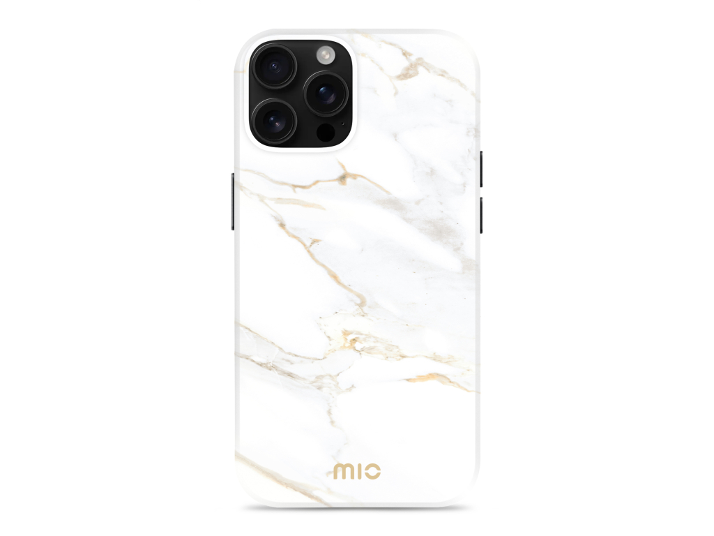 MIO White Marble Magsafe Compatible for iPhone 16 Pro Max