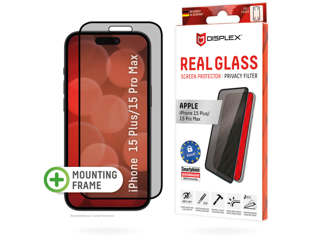 DISPLEX Privacy Glass FC Apple iPhone 15 Plus/15 Pro Max