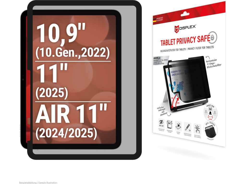 DISPLEX Privacy Safe Tablet Apple iPad 10.9/iPad 11 (2025)/Air 11 (2025)
