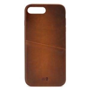 Senza Desire Leather Cover with Card Slot Apple iPhone 7 Plus/8 Plus Burned Cognac