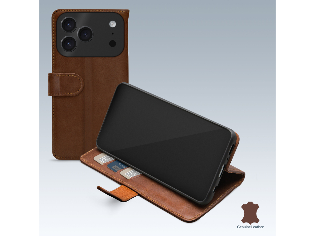 Mobilize Leather Wallet Apple iPhone 17 Pro Brown