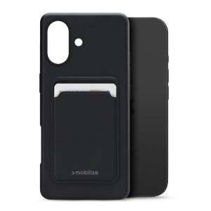 Mobilize Rubber Gelly Card Case Apple iPhone 17 Matt Black