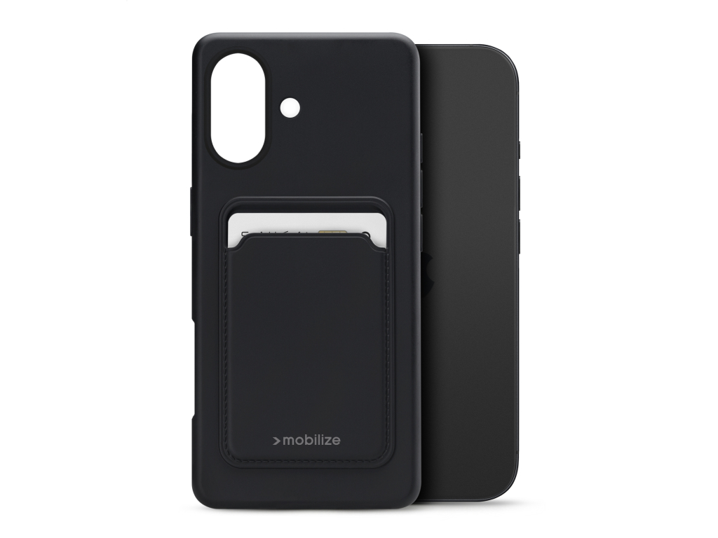Mobilize Rubber Gelly Card Case Apple iPhone 17 Matt Black