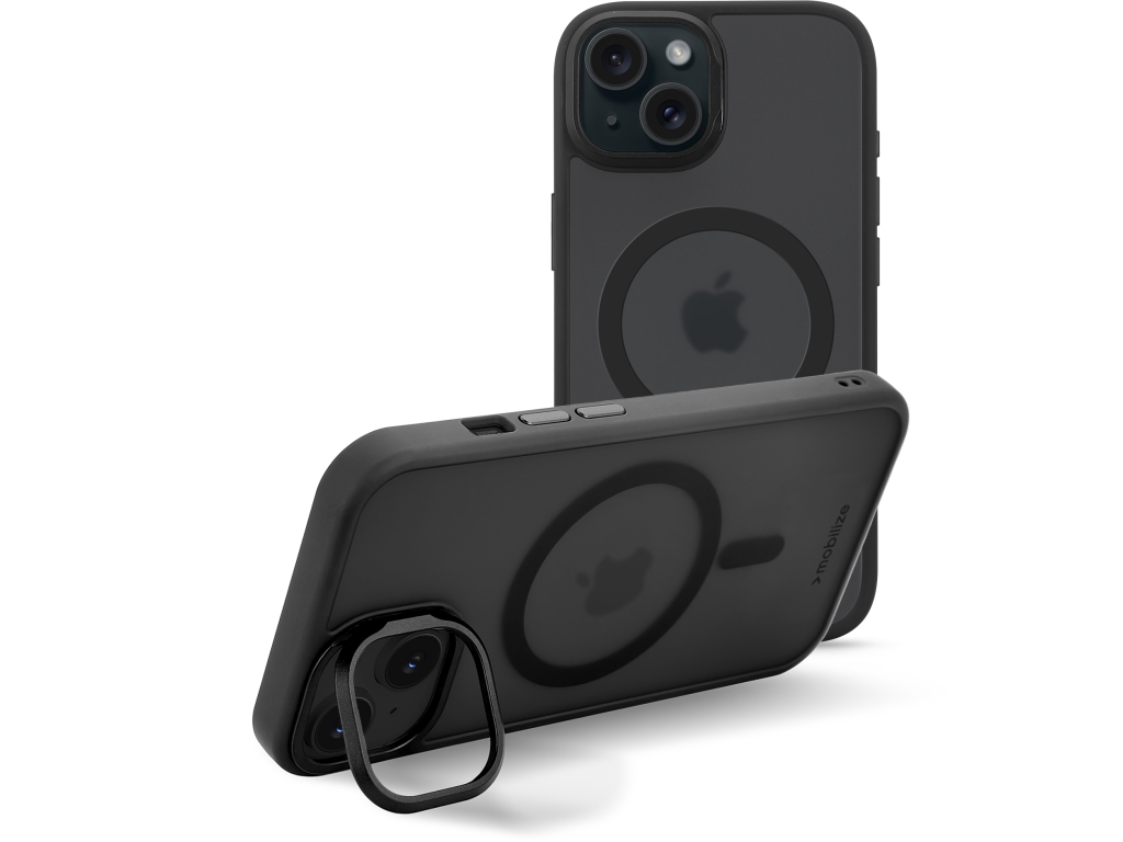 Mobilize MagSafe Compatible Hybrid Pro Case with Camera Stand Apple iPhone 13/14/15 Black