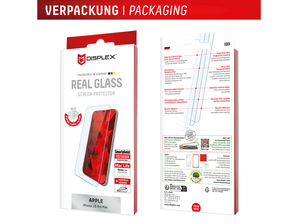 DISPLEX Real Glass Apple iPhone 16 Pro Max