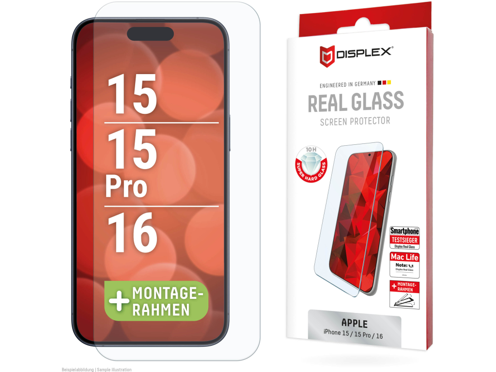 DISPLEX Real Glass iPhone 15/15 Pro/16