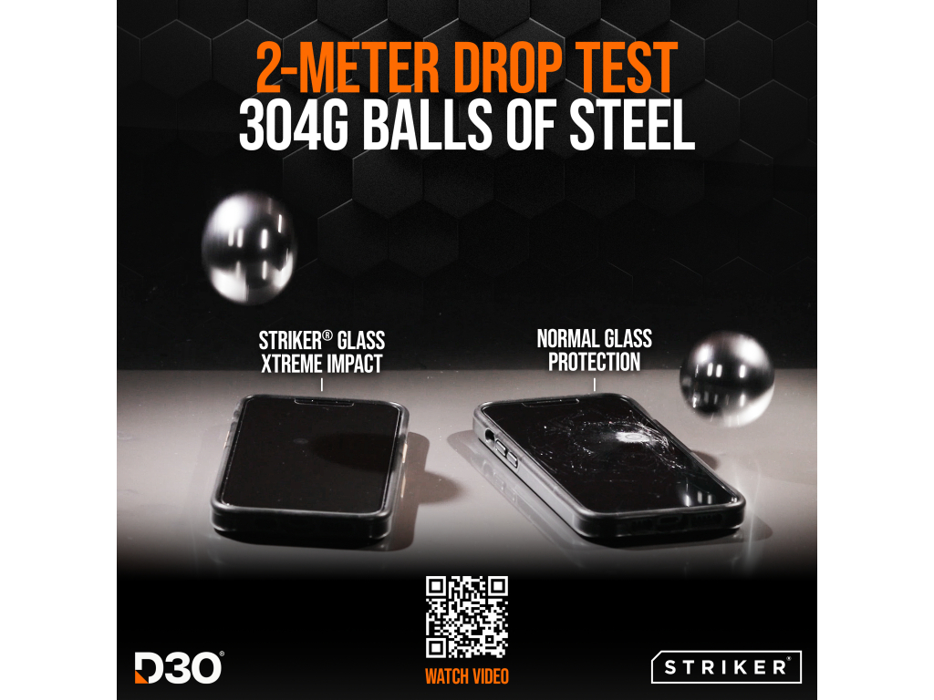 Striker D3O Xtreme Impact Privacy Glass Screen Protector - Black Frame - Samsung Galaxy S26 Ultra 5G