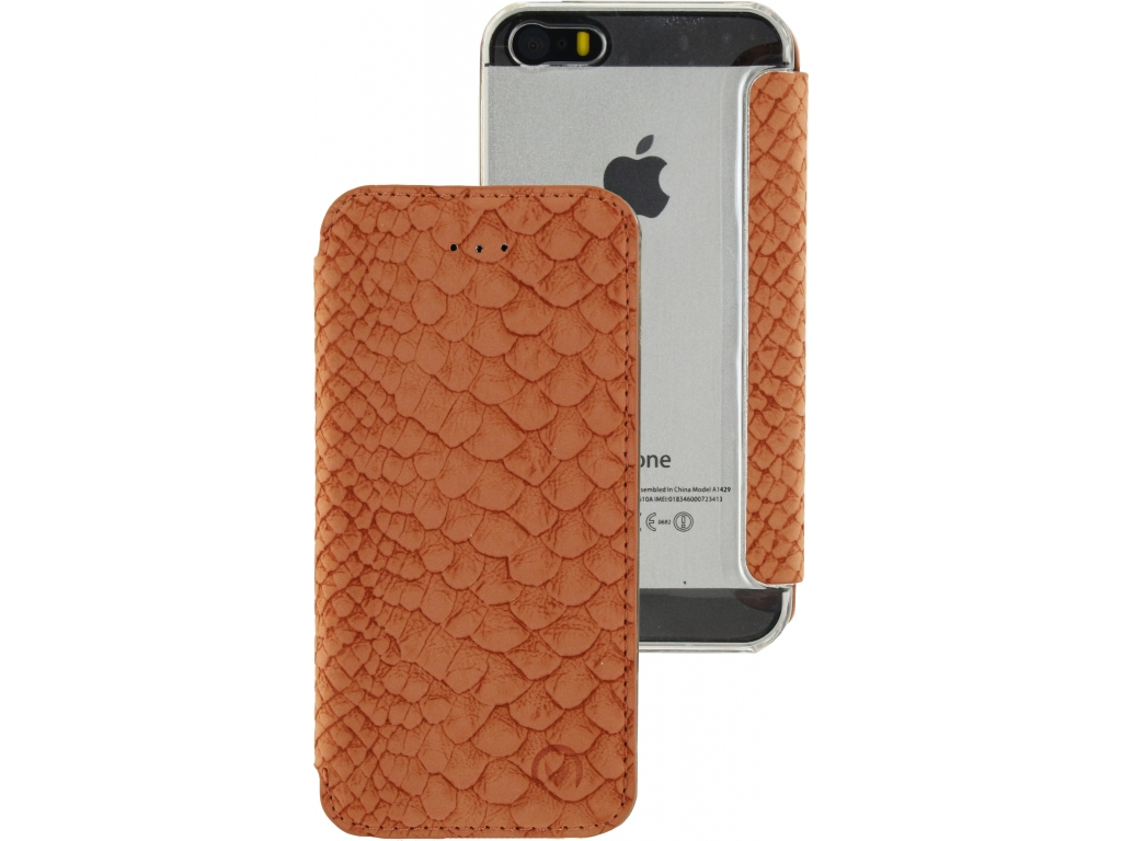 Mobilize Slim Gelly Booklet Apple iPhone 5/5S/SE Soft Snake Apricot