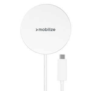 Mobilize Magnetic Wireless Charger Magsafe Compatible 25W Qi2.2 White Aluminium
