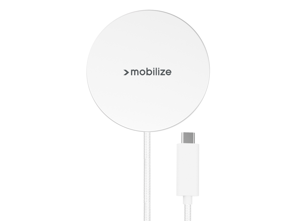 Mobilize Magnetic Wireless Charger Magsafe Compatible 25W Qi2.2 White Aluminium