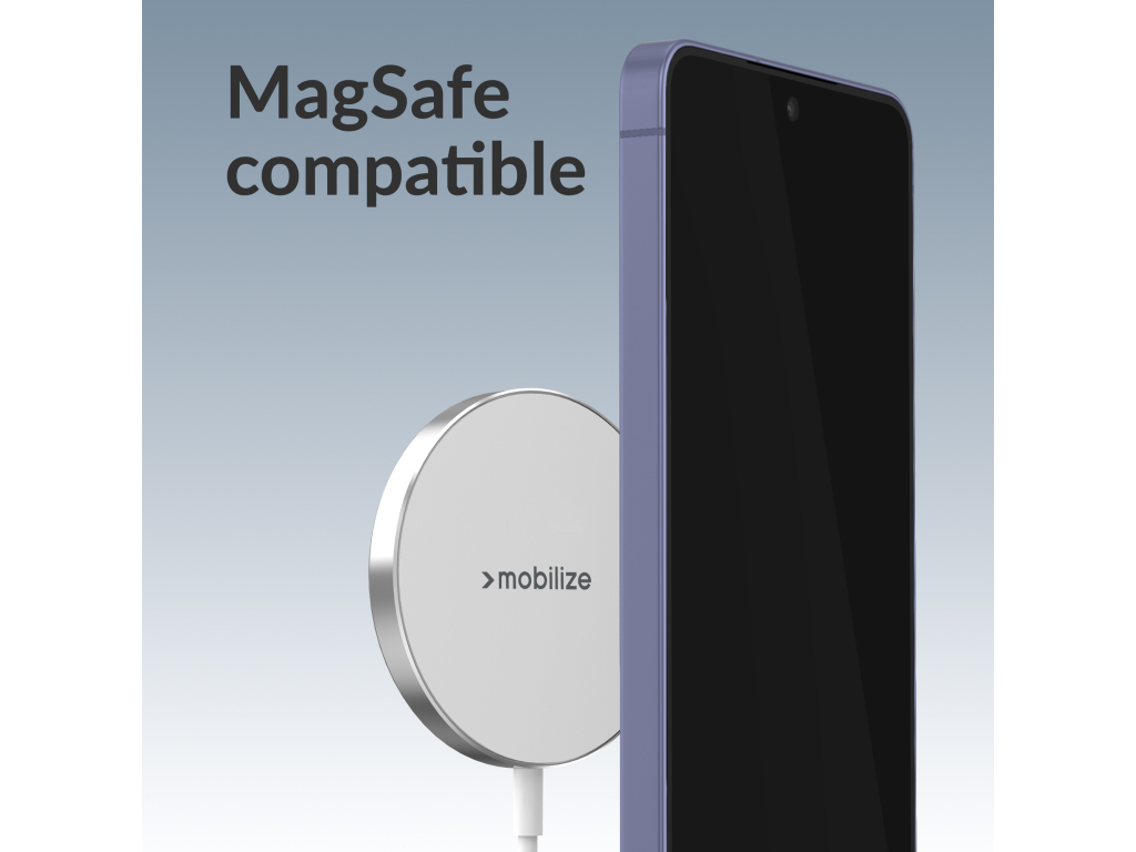 Mobilize Magnetic Wireless Charger Magsafe Compatible 25W Qi2.2 White Aluminium