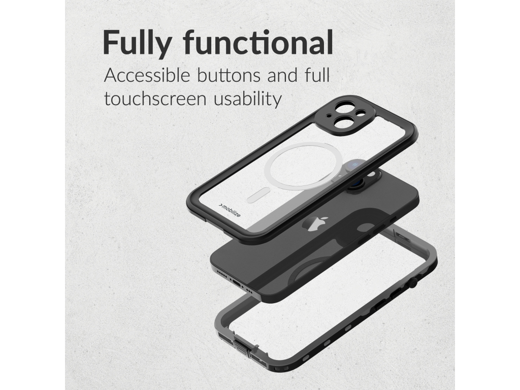 Mobilize MagSafe Compatible Waterproof Case Apple iPhone 16 Clear/Black