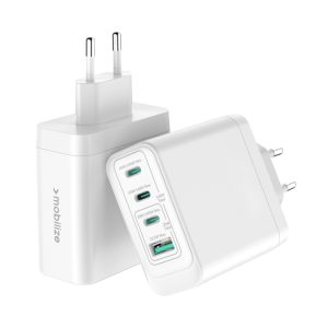 Mobilize Wall Charger 3x USB-C + 1x USB GaN 140W with PD/PPS White