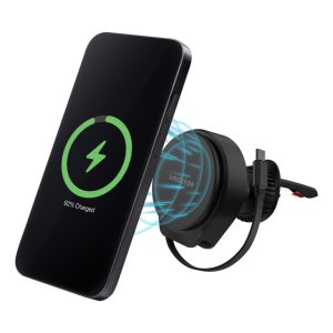 Mobilize MagSafe Compatible Car Holder/Charger 25W Qi2.2 with Retractable USB-C Cable Black