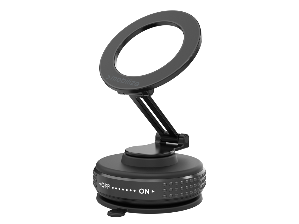 Mobilize MagSafe Compatible Phone Holder - 360° Rotatable & Foldable - Vacuum Suction - Black