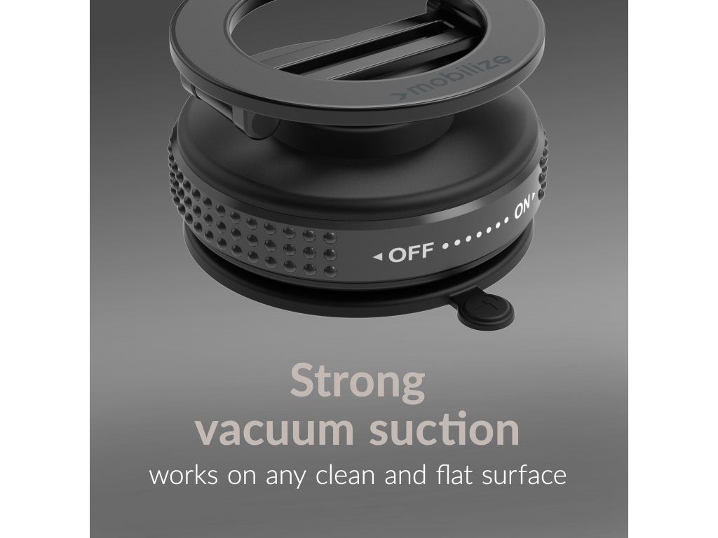 Mobilize MagSafe Compatible Phone Holder - 360° Rotatable & Foldable - Vacuum Suction - Black