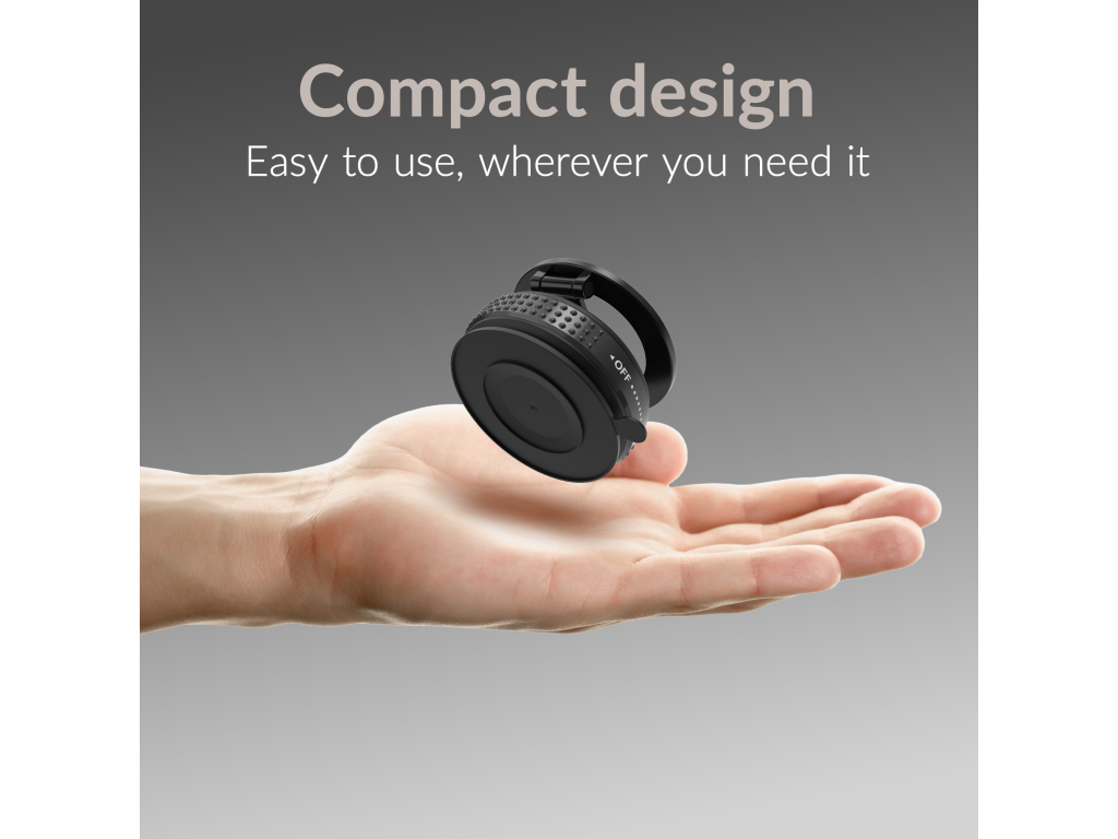 Mobilize MagSafe Compatible Phone Holder - 360° Rotatable & Foldable - Vacuum Suction - Black